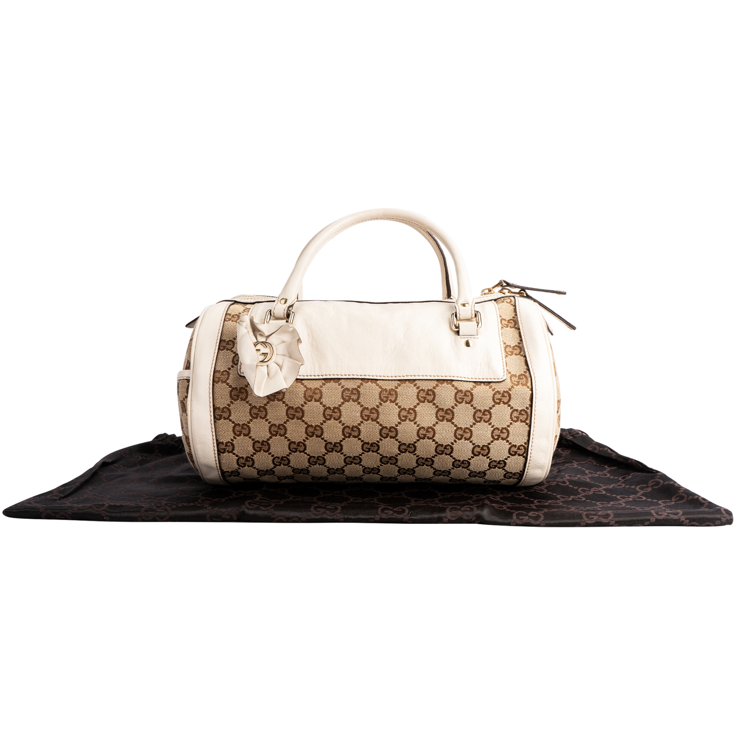 Gucci Monogram Trophy Flower Boston Bag