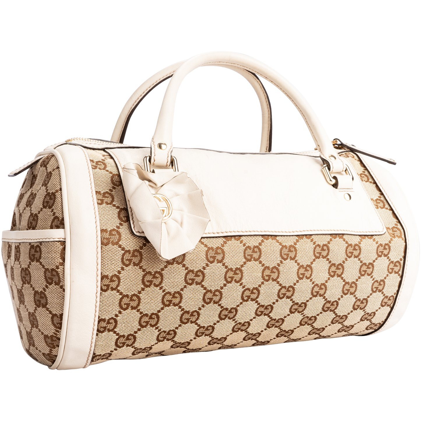 Gucci Monogram Trophy Flower Boston Bag