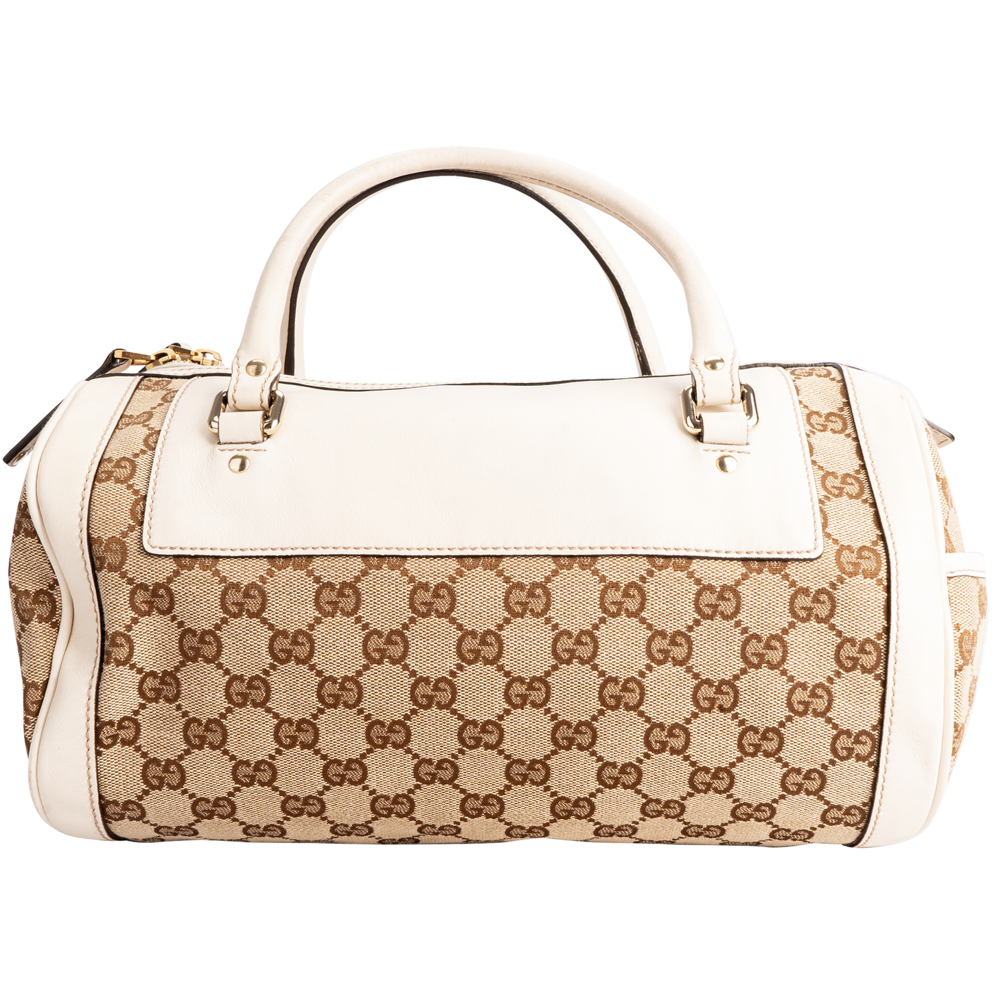 Gucci Monogram Trophy Flower Boston Bag