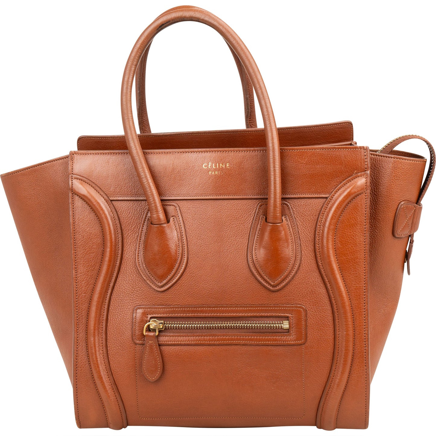 Céline Brown Leather Luggage Handbag