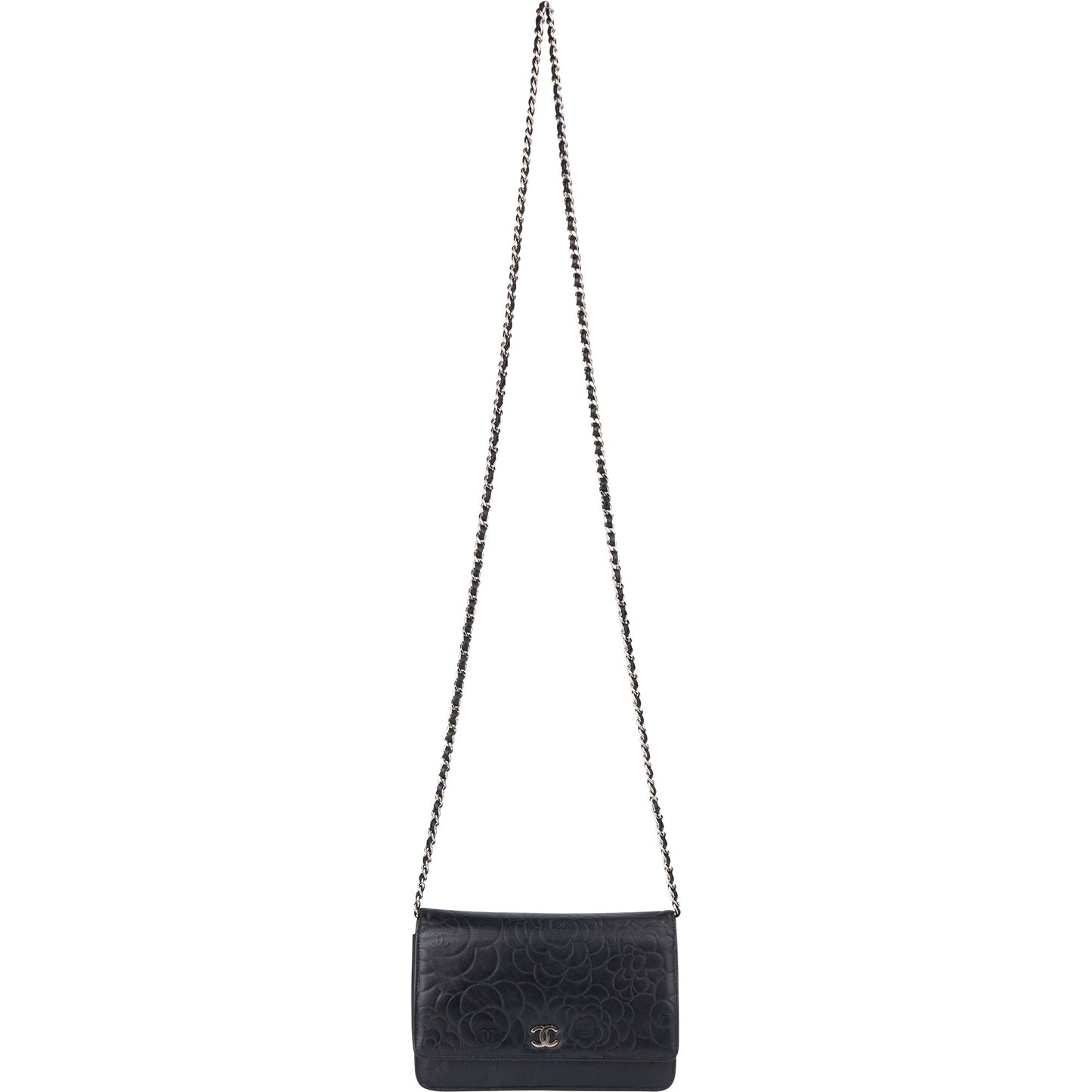 Chanel Lambskin Camellia Wallet On Chain Crossbody Bag