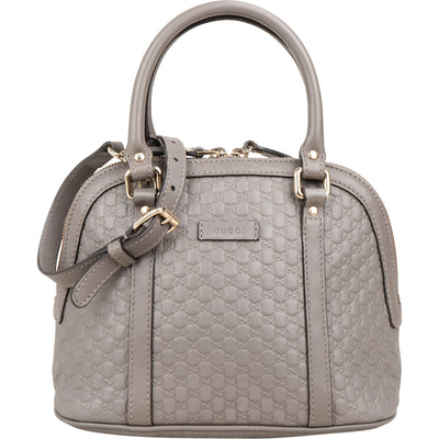 Gucci Microguccissima Leather Grey Mini Dome Handbag