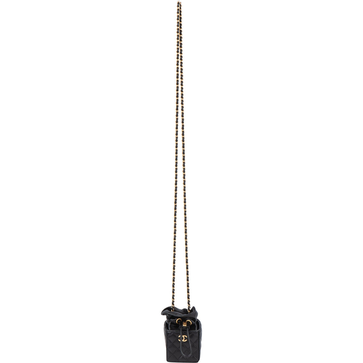 Chanel Quilted Leather Micro Cube Crossbody Bag