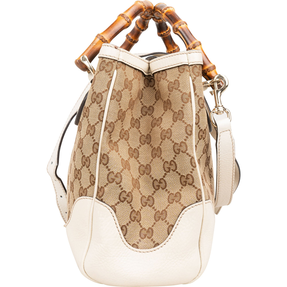 Gucci Monogram GG Canvas Diana Bambus Handle Small Tote Handbag