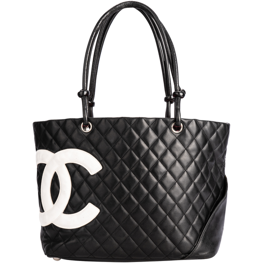 Chanel Black Cambon Line Leather Tote Bag