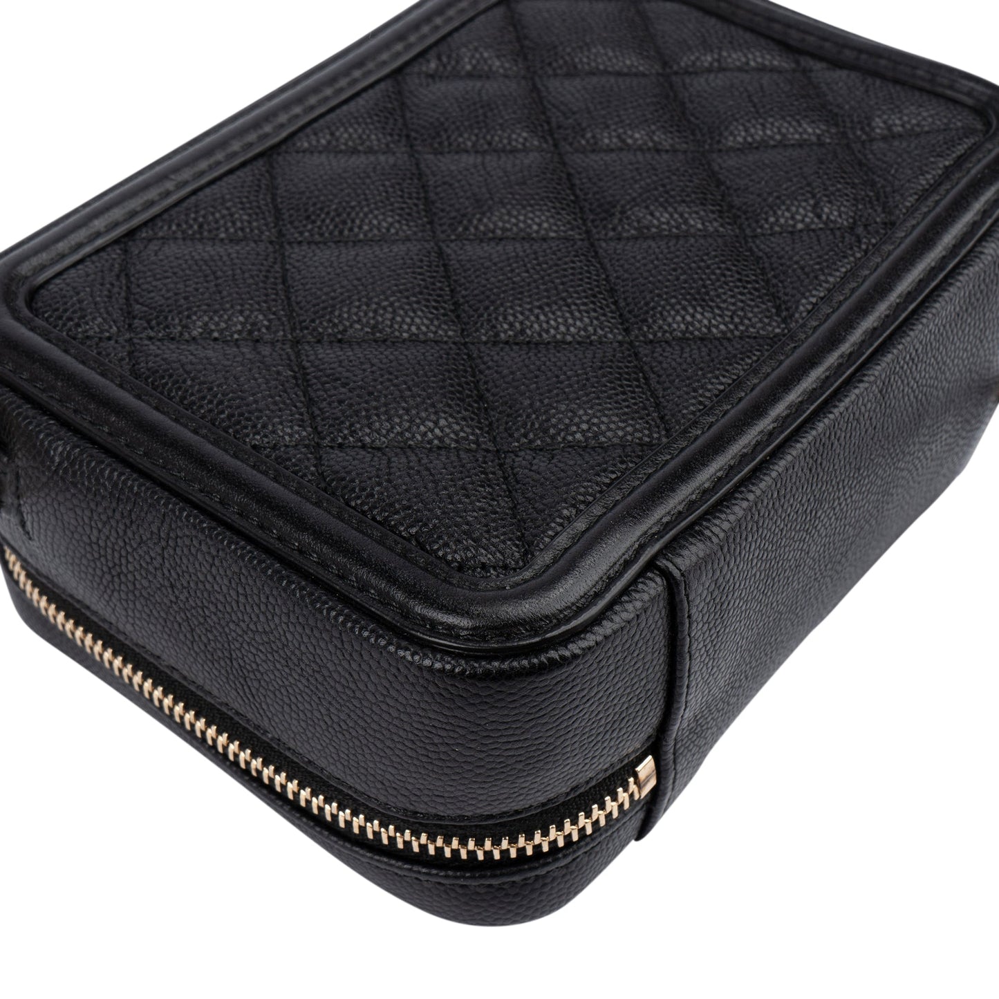 Chanel Quilted Caviar Leather CC Filigree Crossbody Bag