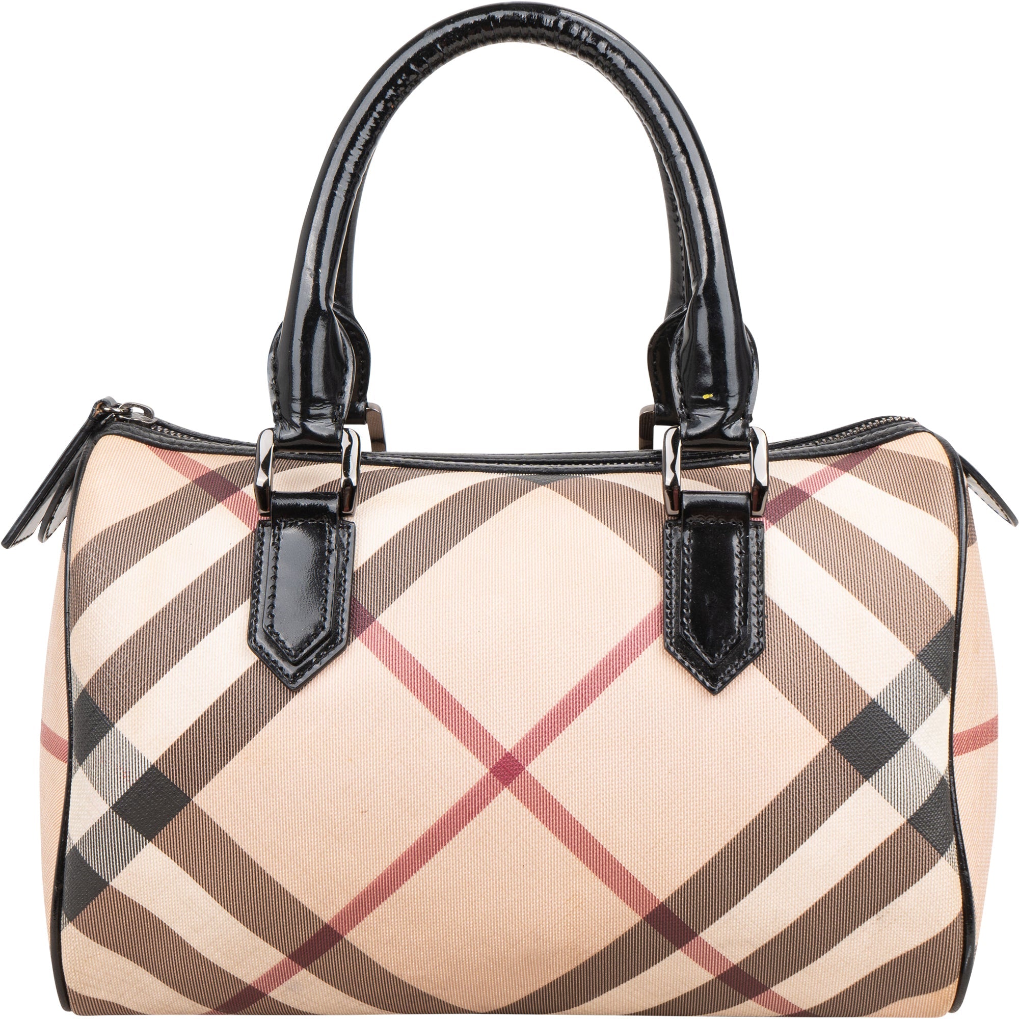 Burberry Nova-Check Monogram Boston Handbag