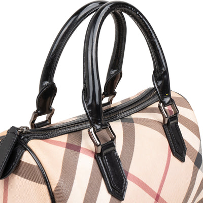 Burberry Nova-Check Monogram Boston Handbag