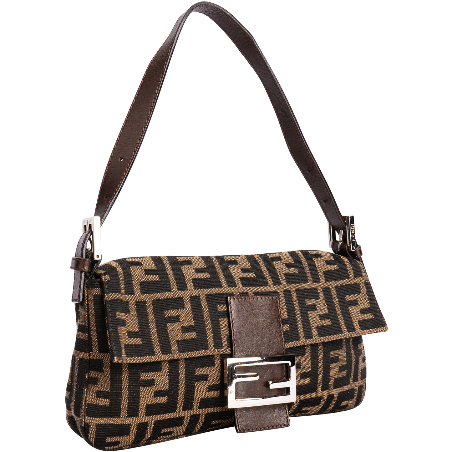 Fendi Zucca Monogram Baguette Shoulder Bag