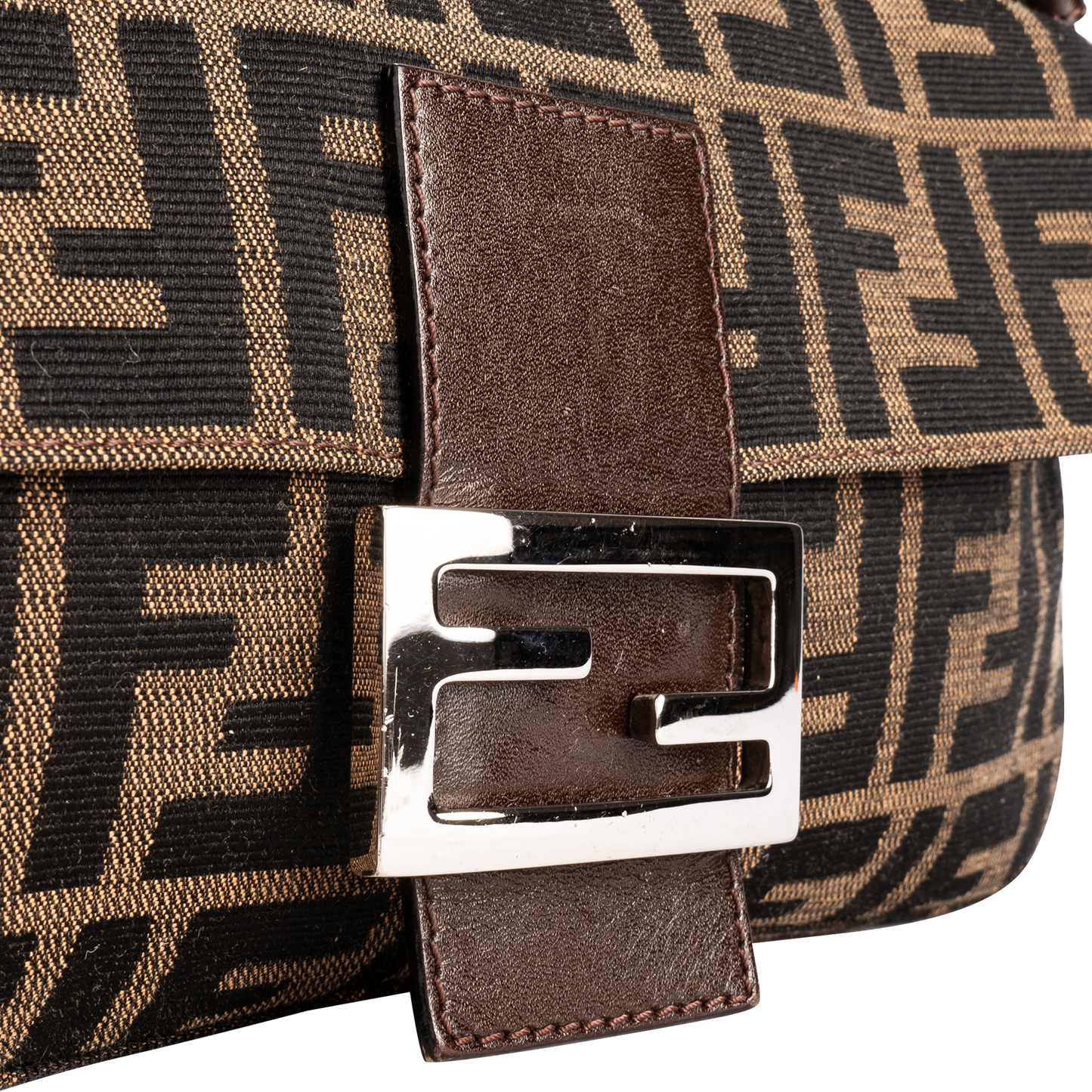 Fendi Zucca Monogram Baguette Shoulder Bag