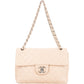 Chanel Quilted Caviar Leather Palladium Jumbo Single Flap Crossbody Bag