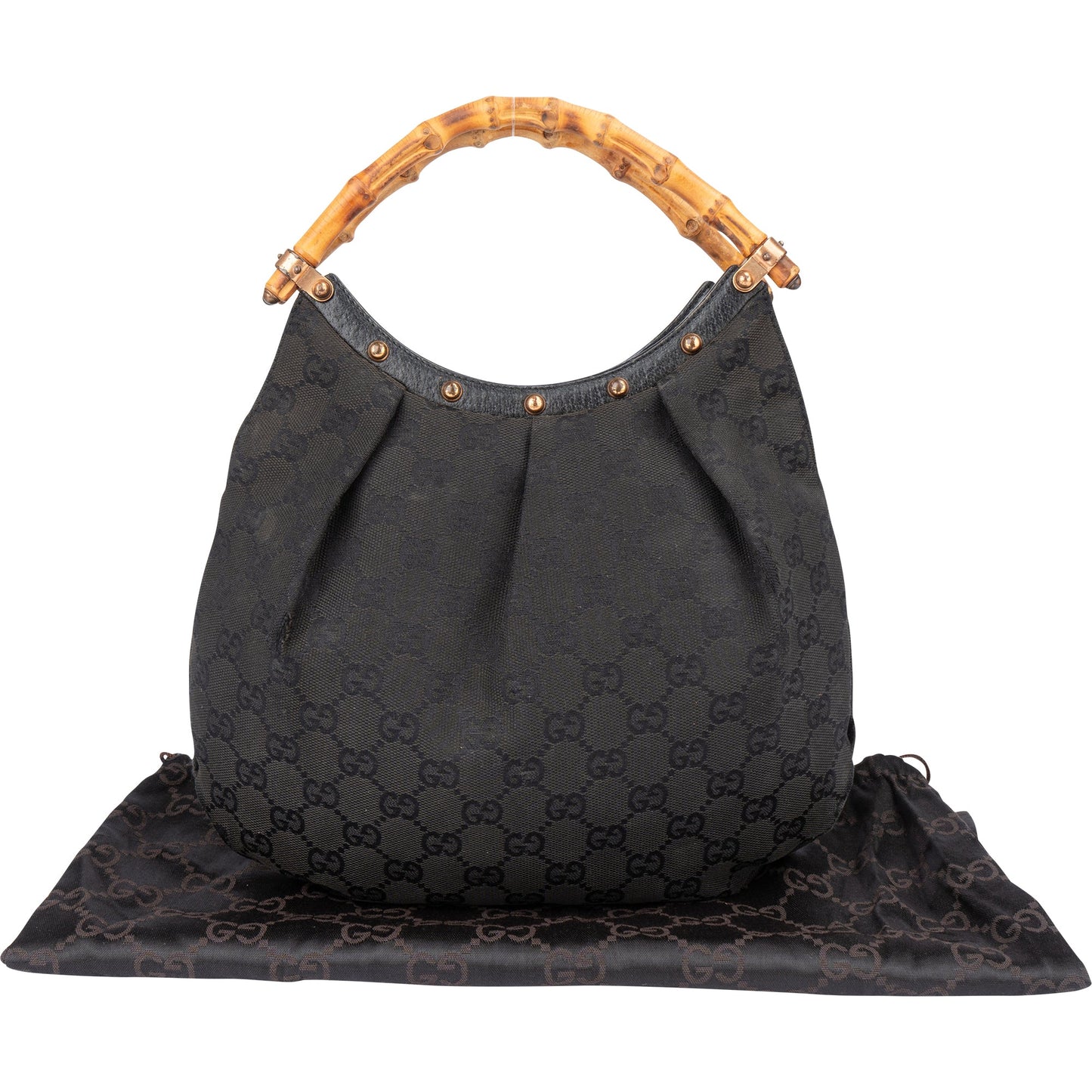 Gucci GG Monogram Bamboo Handbag