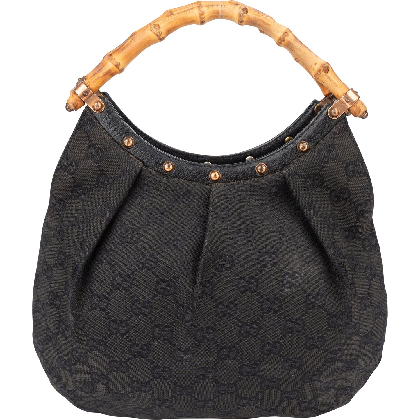 Gucci GG Monogram Bamboo Handbag