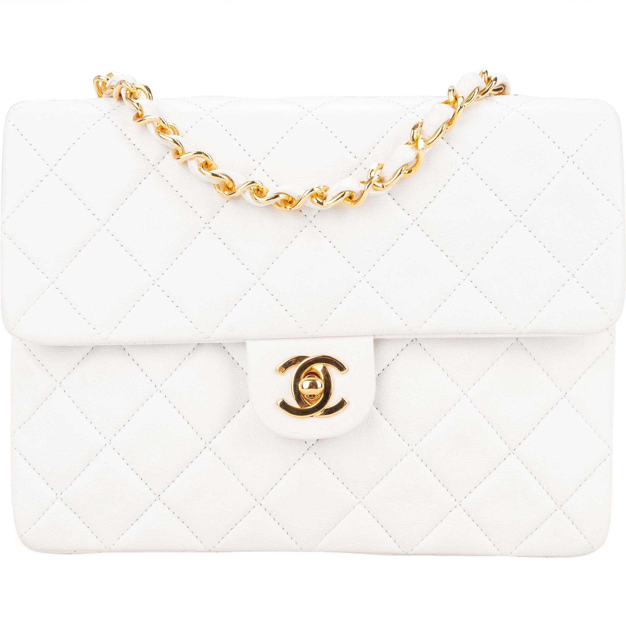 Chanel Quilted Lambskin 24K Gold Single Flap Crossbody Bag