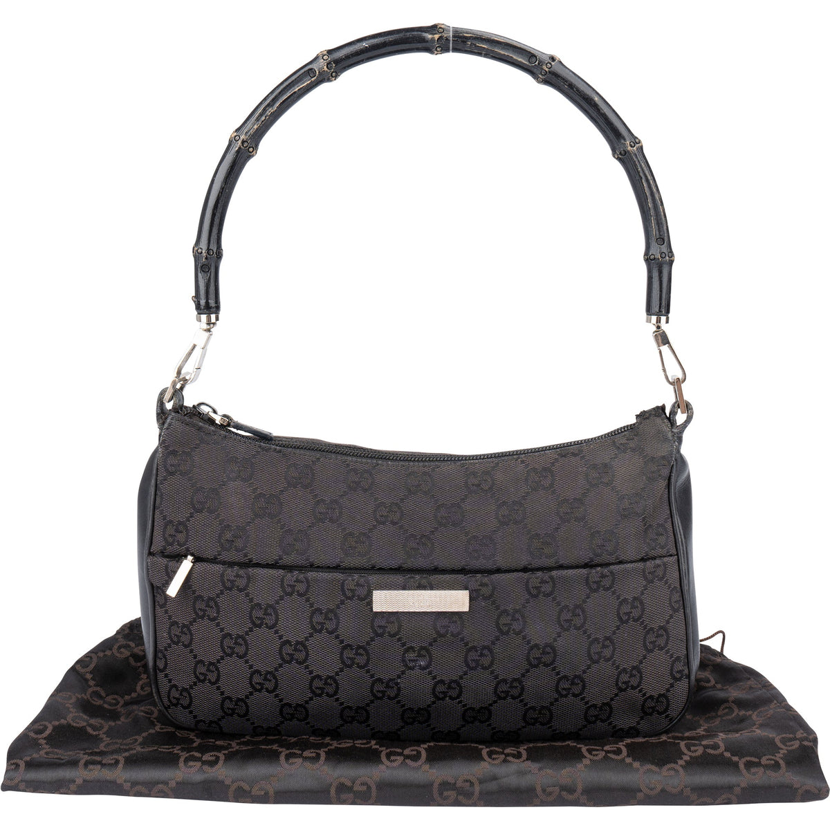 Gucci GG Monogram Bamboo Handbag