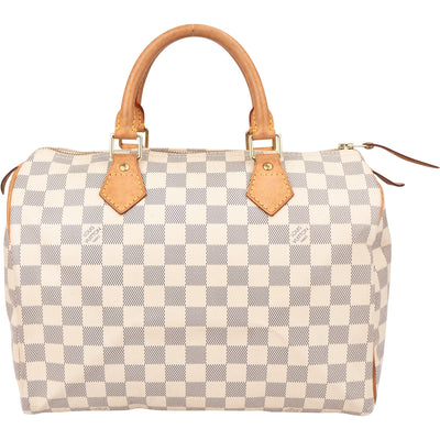 Louis Vuitton Damier Azur Monogram Speedy 30 Handbag