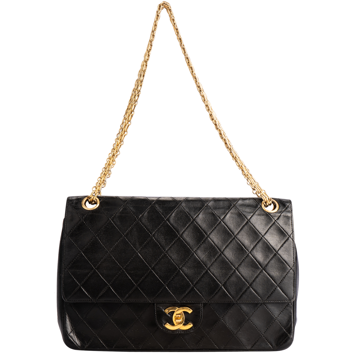 Chanel Quilted Lambskin 24K Gold Medium Double Flap Bag