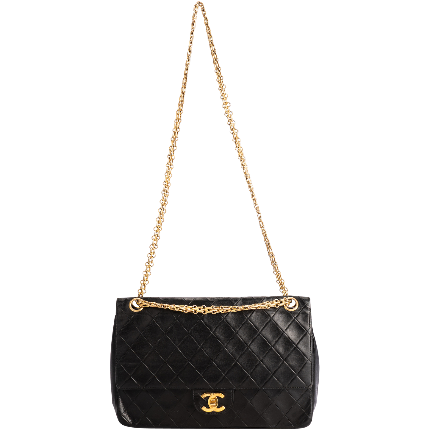 Chanel Quilted Lambskin 24K Gold Medium Double Flap Bag