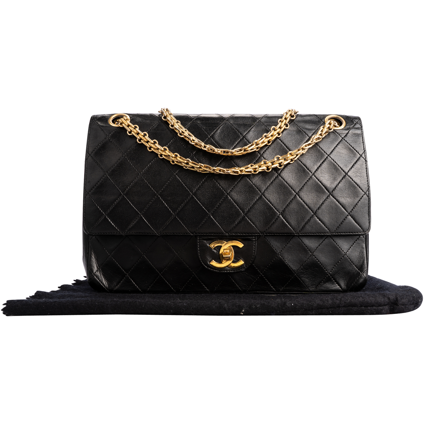 Chanel Quilted Lambskin 24K Gold Medium Double Flap Bag