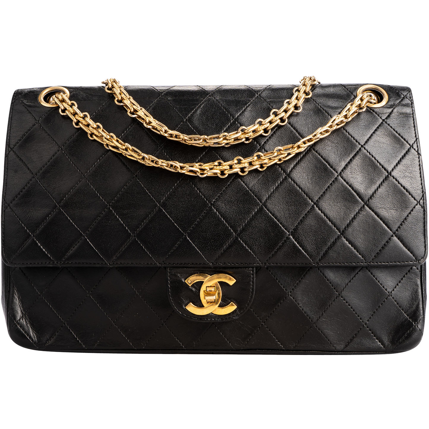 Chanel Quilted Lambskin 24K Gold Medium Double Flap Bag