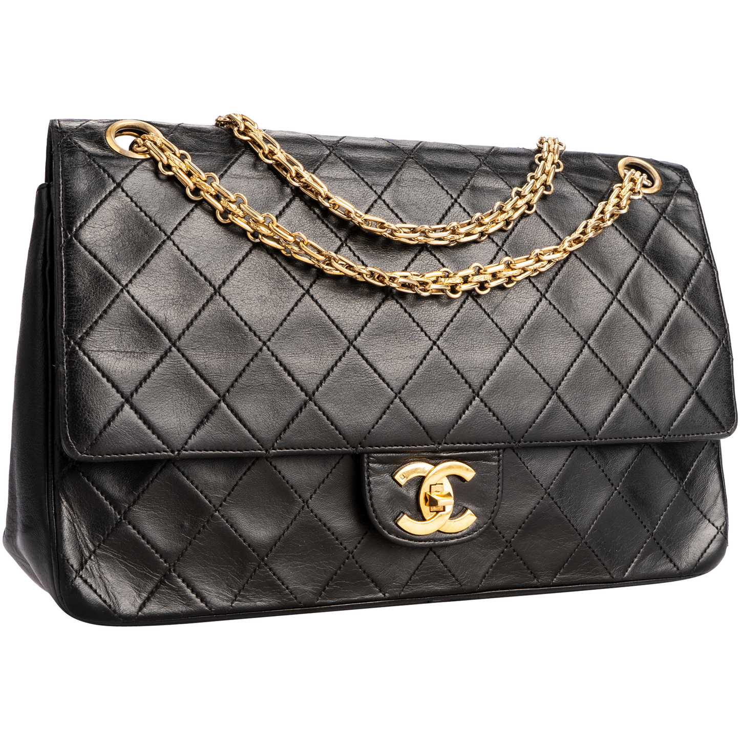 Chanel Quilted Lambskin 24K Gold Medium Double Flap Bag