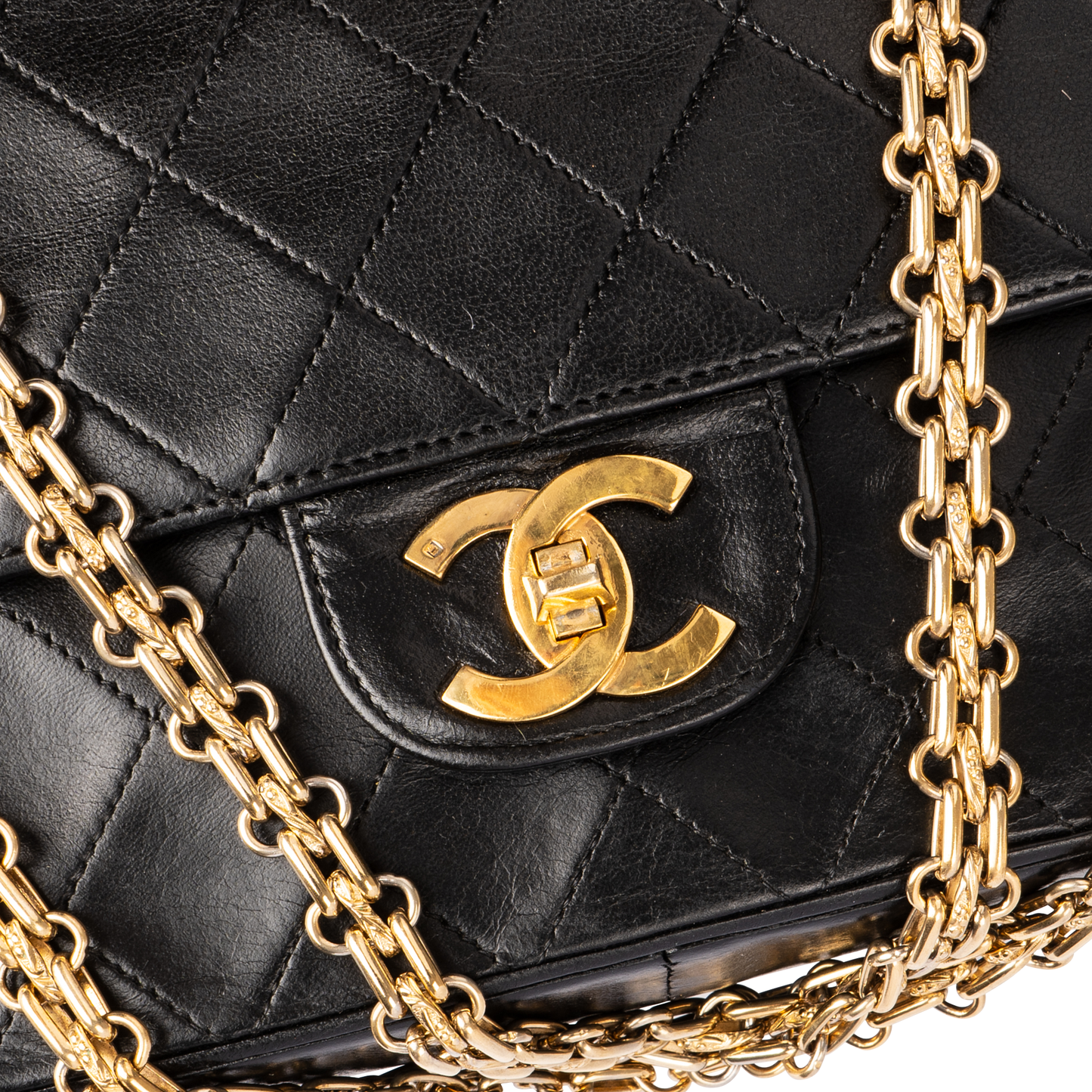 Chanel Quilted Lambskin 24K Gold Medium Double Flap Bag