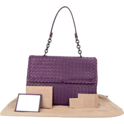 Bottega Veneta Purple Intrecciato Shoulder Bag