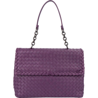 Bottega Veneta Purple Intrecciato Shoulder Bag