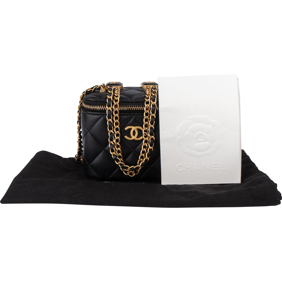 Chanel Quilted Lambskin Mini CC Charmy Vanity Handbag