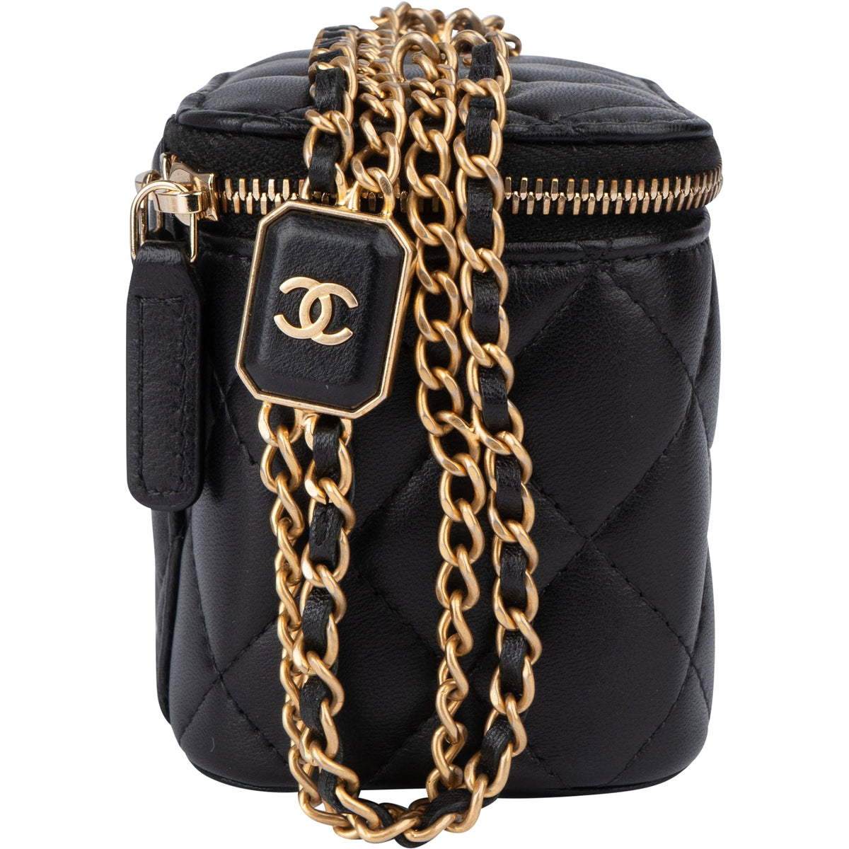 Chanel Quilted Lambskin Mini CC Charmy Vanity Handbag