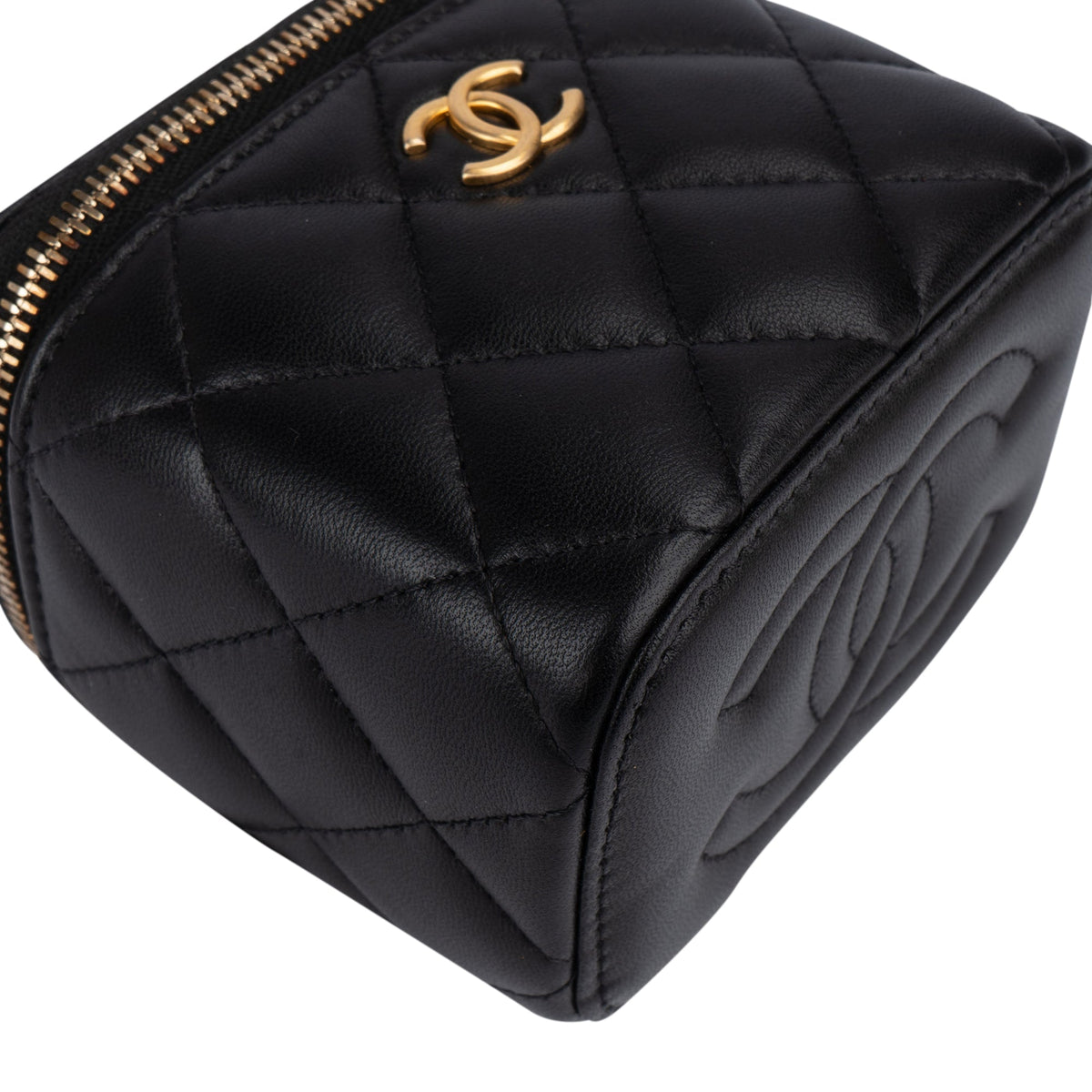 Chanel Quilted Lambskin Mini CC Charmy Vanity Handbag