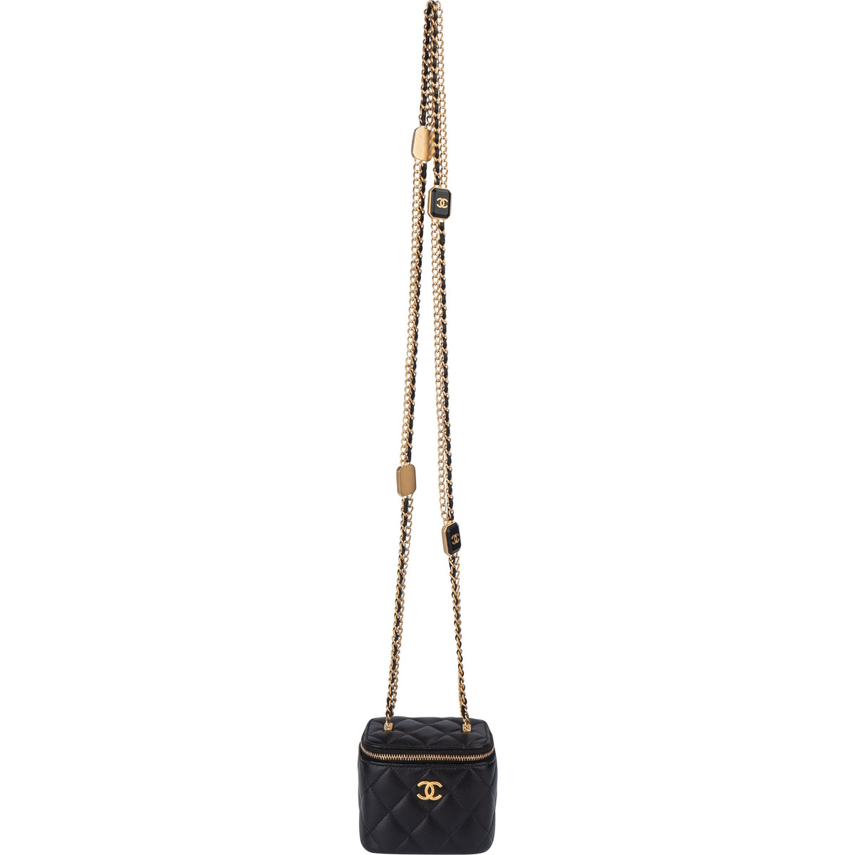 Chanel Quilted Lambskin Mini CC Charmy Vanity Handbag
