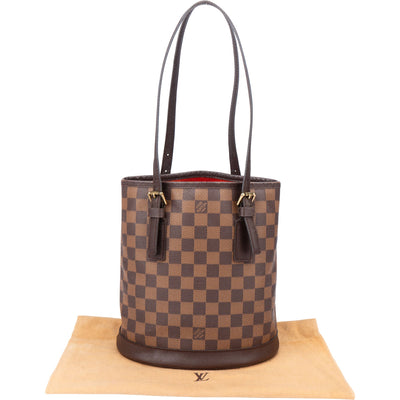Louis Vuitton Damier Ebene Monogram Bucket Bag PM Handbag