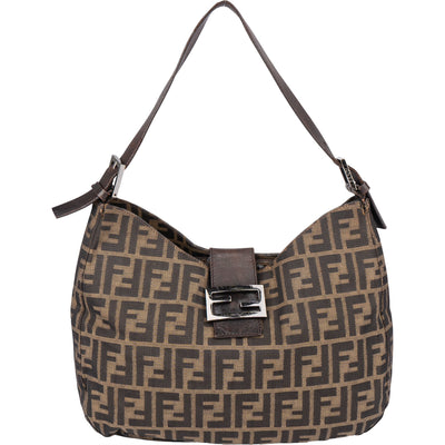 Fendi FF Monogram Baguette Buckle Shoulder Bag