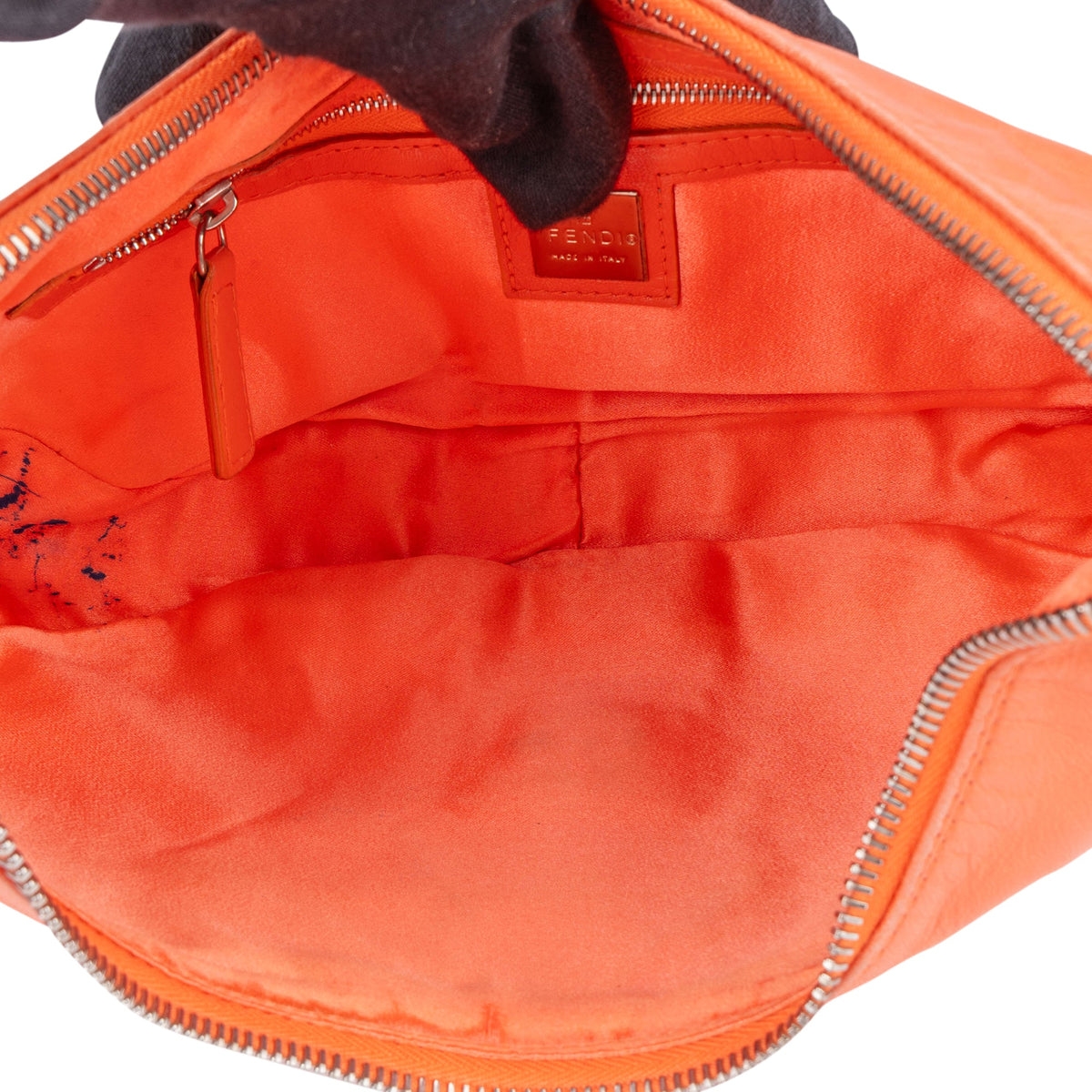 Fendi Orange Leather Limited FF Buckle Hobo Bag