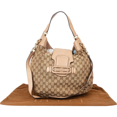 Gucci GG Monogram Horsebit Hobo Shoulder Bag