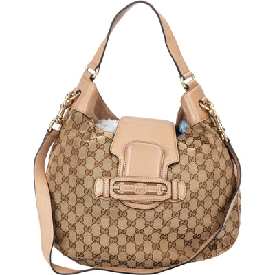 Gucci GG Monogram Horsebit Hobo Shoulder Bag