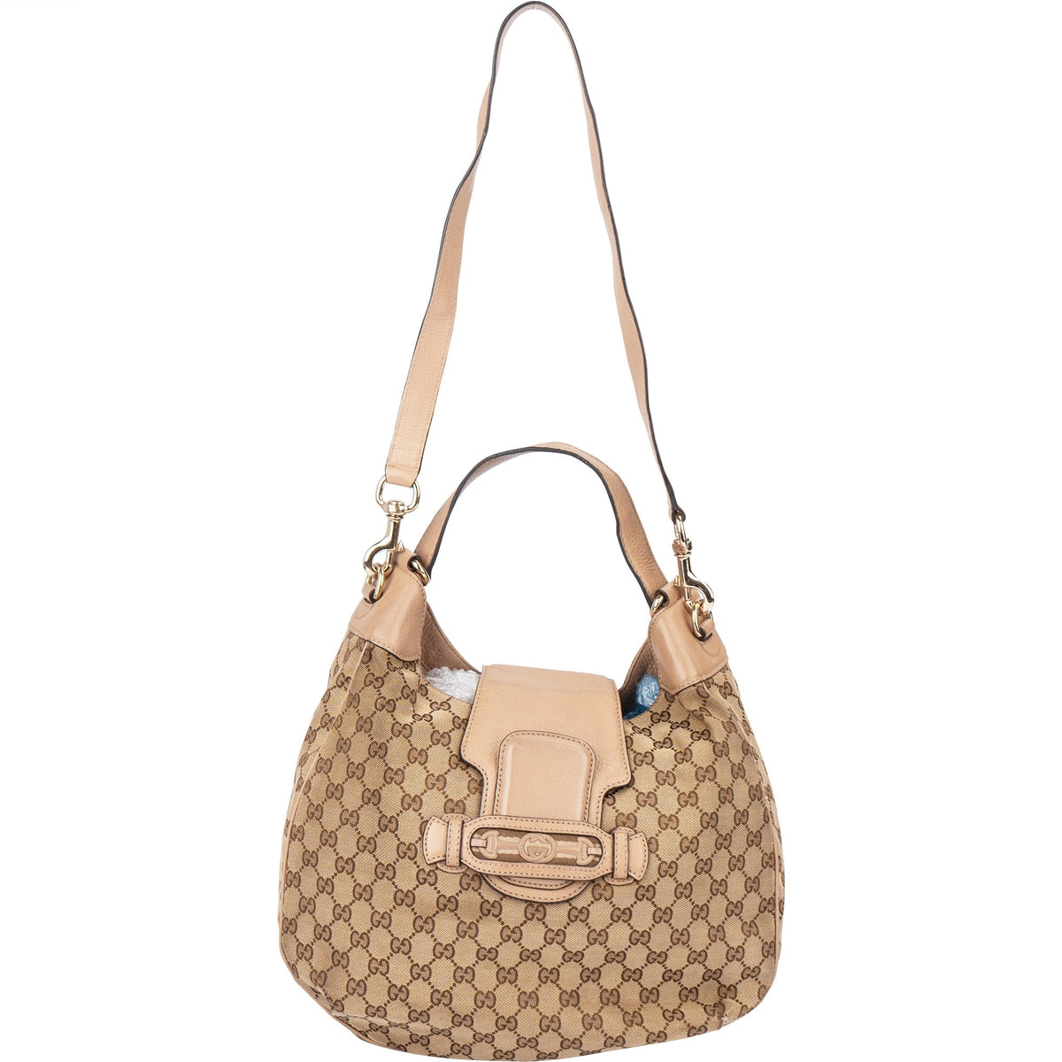 Gucci GG Monogram Horsebit Hobo Shoulder Bag
