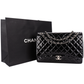 Chanel Quilted Patent Leather Maxi Double Flap Crossbody Bag