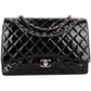 Chanel Quilted Patent Leather Maxi Double Flap Crossbody Bag