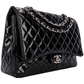 Chanel Quilted Patent Leather Maxi Double Flap Crossbody Bag