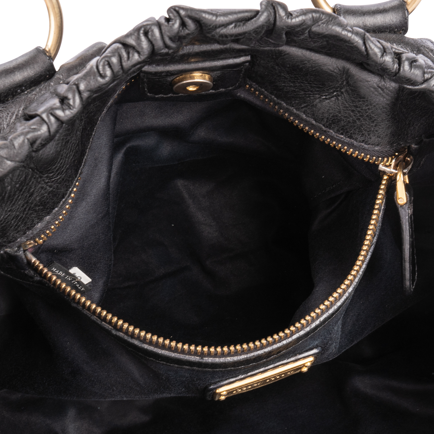 Miu Miu Black Leather Vitello Lux Top Handle Bag