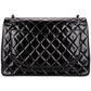 Chanel Quilted Patent Leather Maxi Double Flap Crossbody Bag