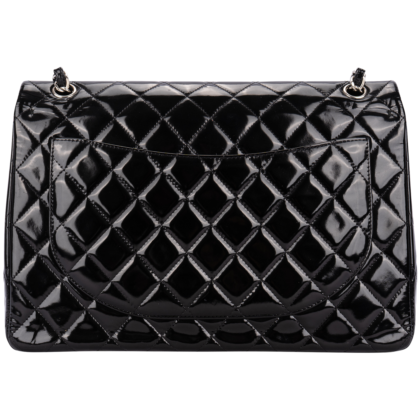Chanel Quilted Patent Leather Maxi Double Flap Crossbody Bag