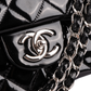 Chanel Quilted Patent Leather Maxi Double Flap Crossbody Bag