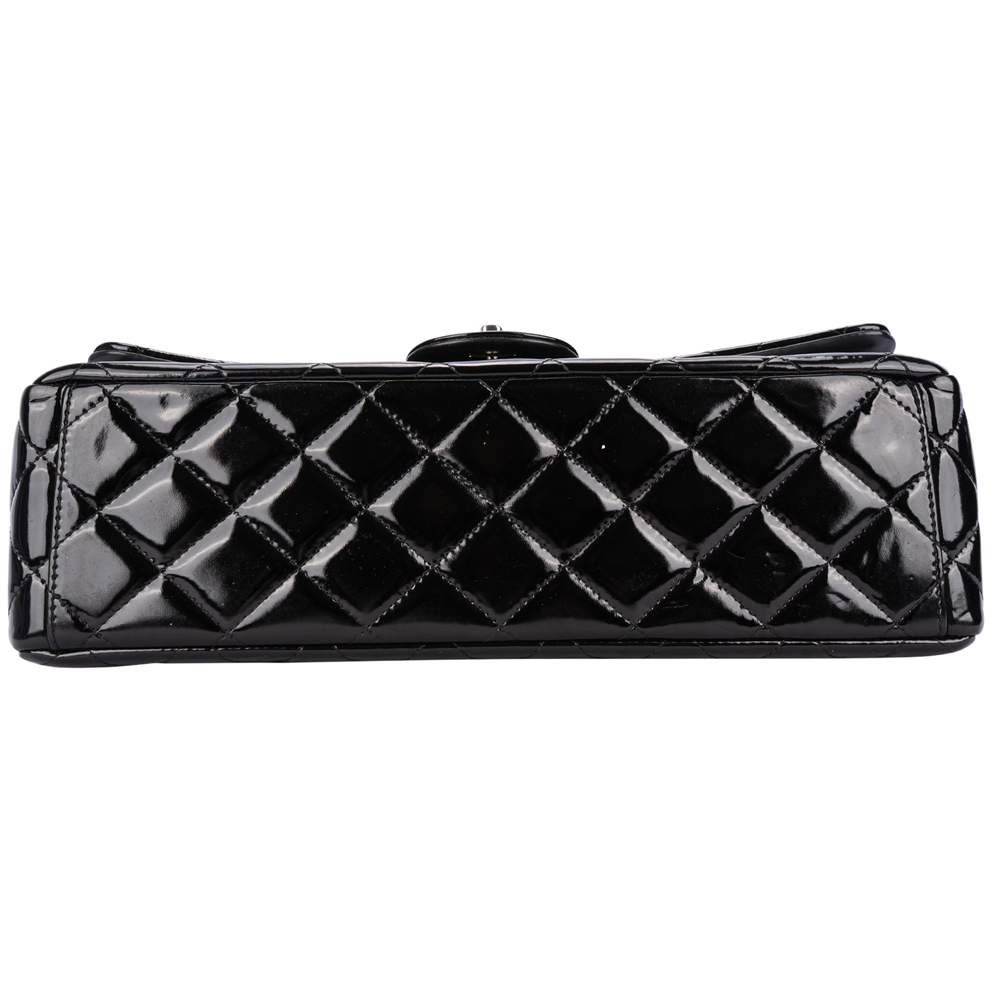 Chanel Quilted Patent Leather Maxi Double Flap Crossbody Bag