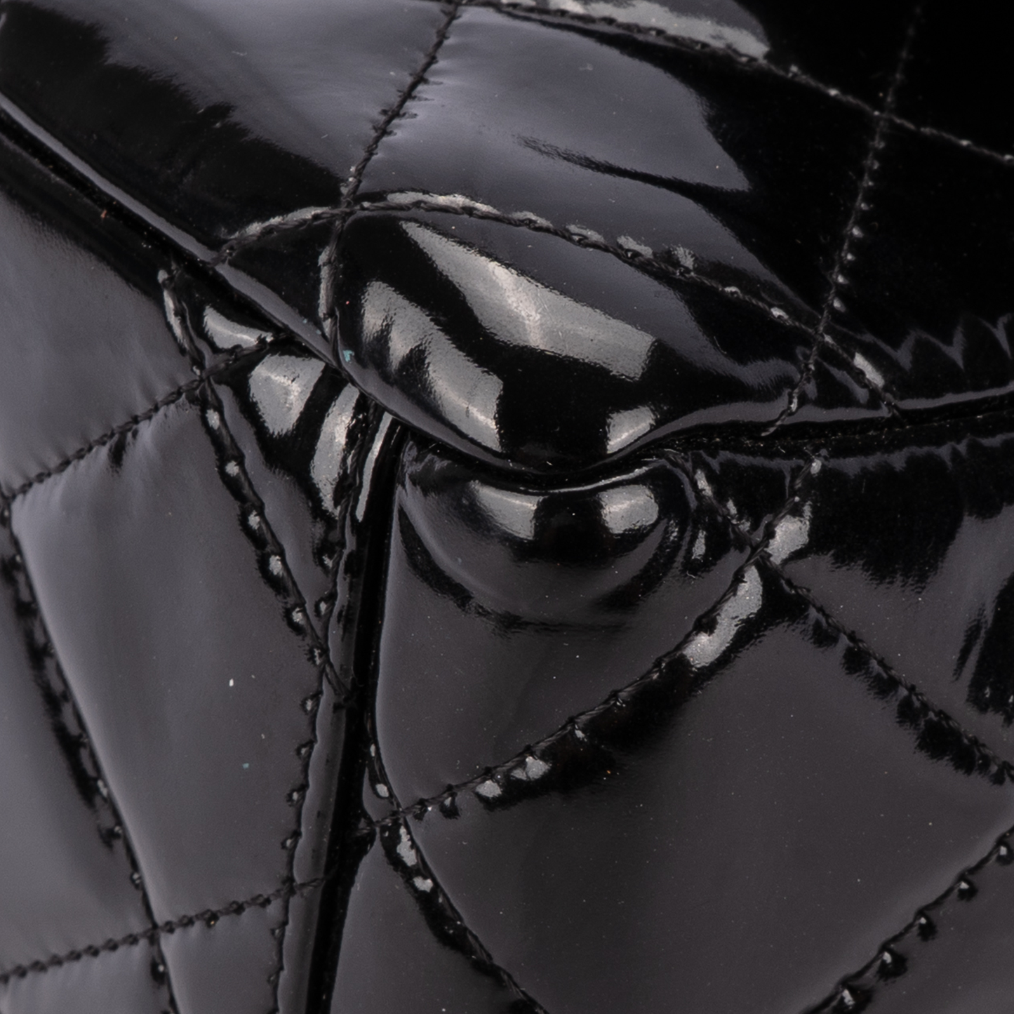 Chanel Quilted Patent Leather Maxi Double Flap Crossbody Bag