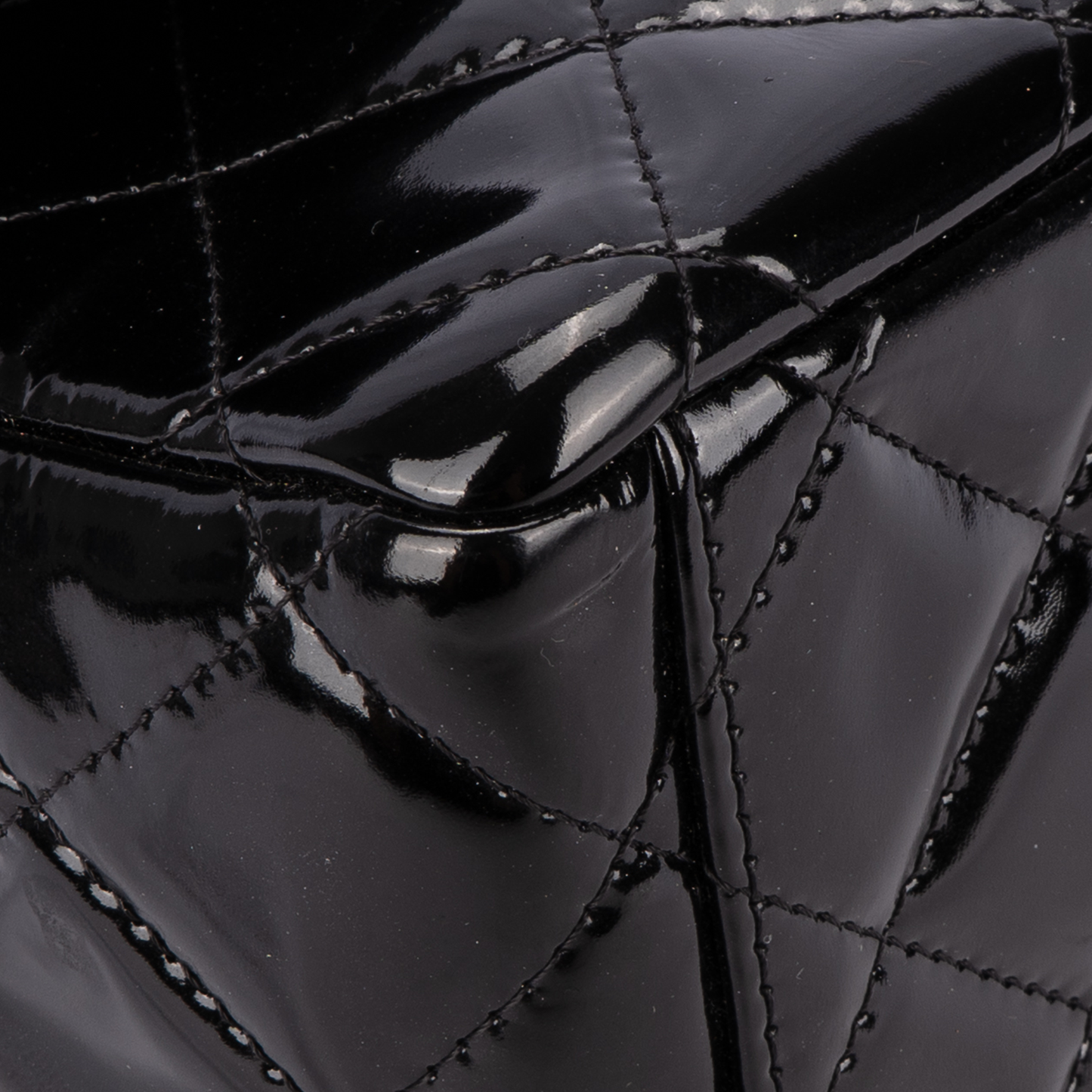 Chanel Quilted Patent Leather Maxi Double Flap Crossbody Bag