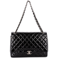 Chanel Quilted Patent Leather Maxi Double Flap Crossbody Bag