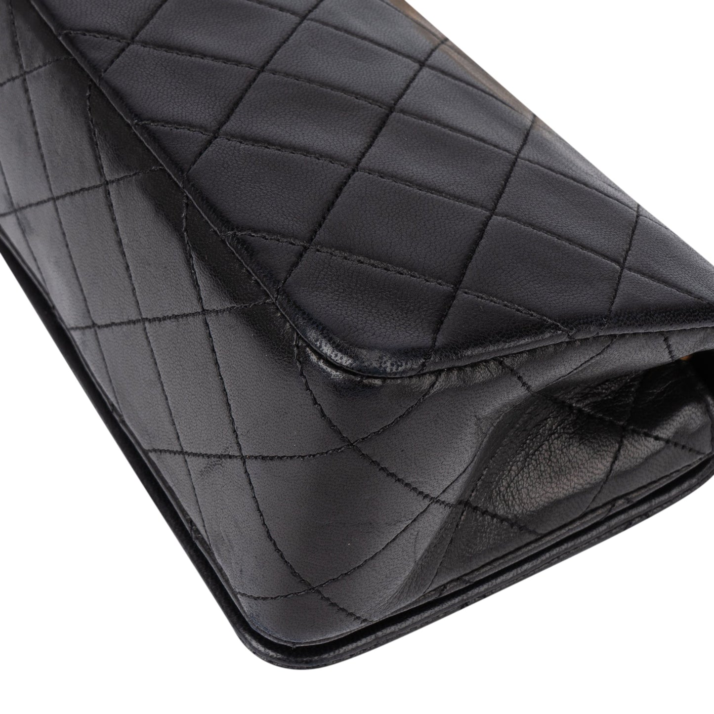 Chanel Quilted Lambskin 24K Gold Single Flap Crossbody Bag